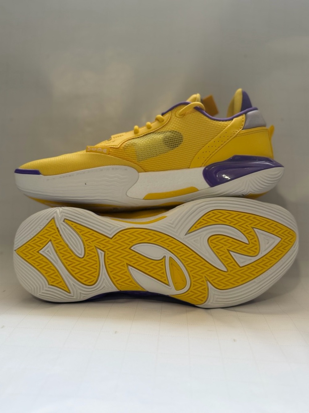 Men's Yellow & Purple Performance Sneakers - Picture 2 of 7